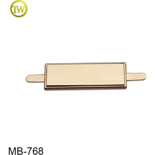MB768 Blank logo metal gold handbag logo tag label metal inner clothing logos metal labels