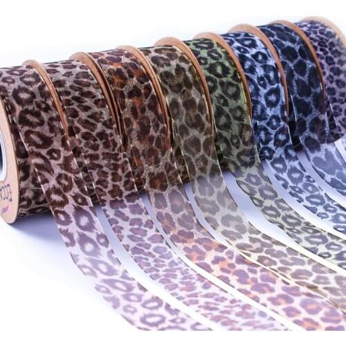 Fashion 4CM Wide Net Yarn Leopard Shoelace Shoes Decorations 10 Yards/Lot