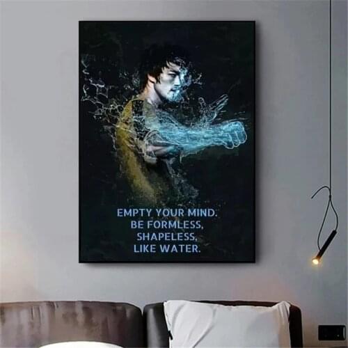 Bruce Lee Motivational Canvas Painting Modern Film Posters and Prints Wall Art Pictures for Living Room Home Decoration Cuadros