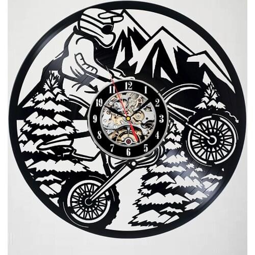 MOTORSPORT Off-Road MOTORCYCLES Vinyl Record Wall Clock for EXTREME Bikers