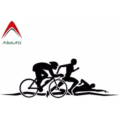 Aliauto Funny Creative Personality Car Stickers Triathlon PVC Waterproof Reflective Decal Automobile Decoration,15cm*5cm