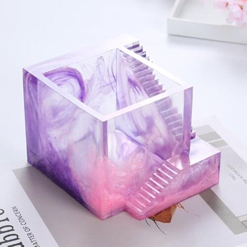 2019 New Silicone Mold For Succulent Plants Concrete Square Round With Stairs Desktop Bonsai Flower Pot Mold Handmade Home Decor