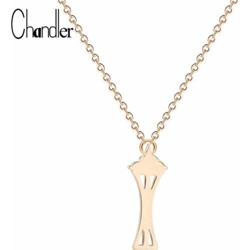 Chandler World Landmark Icons Necklace Big Ben London Eye Pyramid Of the Louvre Space Needle Enthic Pendant Collars For Women