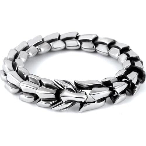 ZAER High Polished Arrow Shaped Bracelet Men 14mm Stainless Steel Rock Punk Personality Frosted Bracelet Male Jewelry