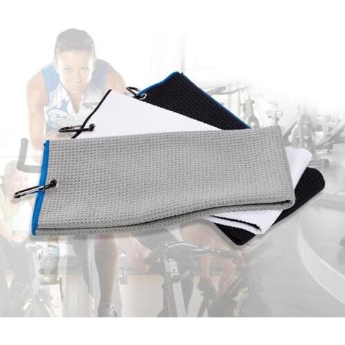 Golf Towel Microfiber Deep Waffle Weave Light Weight Quick Drying For Cleaning Clubs Irons Drivers With Carabiner Dropshipping