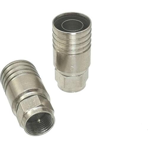 F TV male plug straight crimp RG11 RF coaxial connector