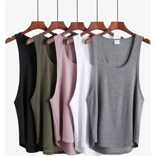 Muscleguys Gym Clothing Cotton Sports Singlets Canotte Bodybuilding Stringer Tank Top Men Fitness Sleeveless Shirt Workout Vest