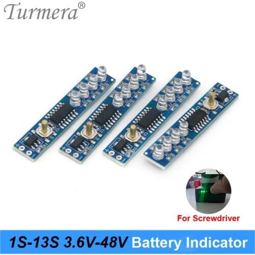 Turmera 1S 4.2V 4S 16.8V 10S 36V 13S 48V Capacity Display Module Battery Indicator for Screwdriver and Electric Bike