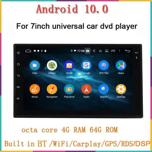 7inch two din universal car dvd player with android 10.0 system octa core 4G RAM 64G ROM built in wifi mirror link DVR OBD
