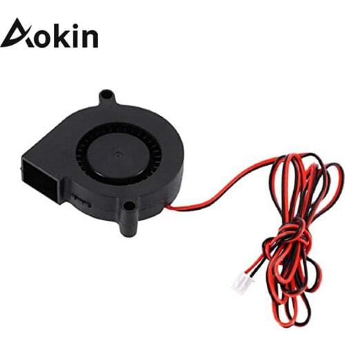 Aokin 5015 Fan 12V 24V for Anet A8 A6 DC Cooling Fan Ultra-quiet Oil Bearing about 7500 RPM Turbo Fan For 3D Printer 5015 Blower