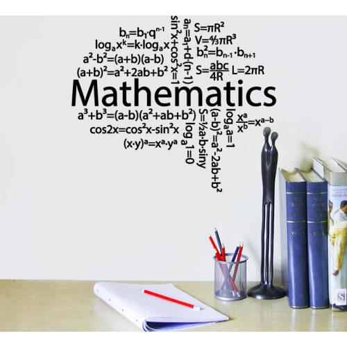 Vinyl wall decals, math formula decals, school classroom fashion art stickers teen room home decoration stickers murals sx10