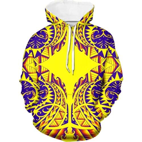 Polynesian Style Floral Design Vintage Hoodies Women Stylish Oversized Winter Long Sleeve Hoodies Sweatshirts Custom Girl Hoodie