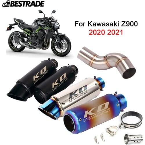 For Kawasaki Z900 2020 2021 Motorcycle Exhaust System Baffle Mufflers Middle Link Pipe With Removable DB Killer Slip On 51mm