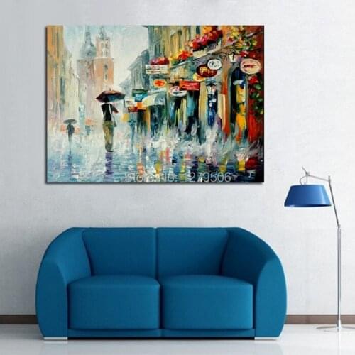 100%Handpainted Abstract Rains Cats And Dogs Knife Thick Oil Painting On Canvas Wall Picture For Home Decor As Best Gift