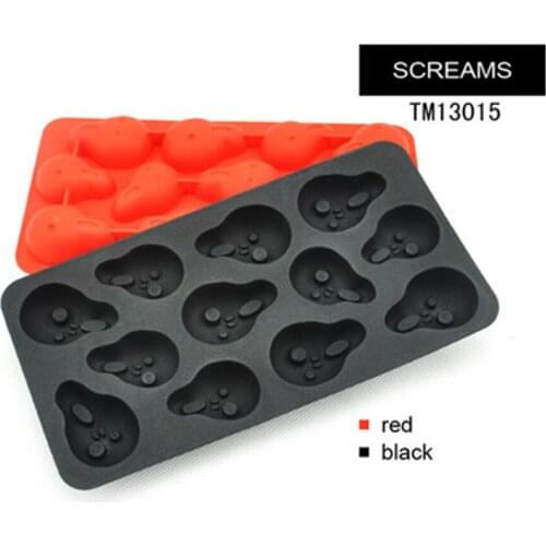 2pcs/lot Ice Cube Tray Mold Makes Scream Silicone Ice Mould Novelty Gifts Ice Tray Summer Drinking Tool