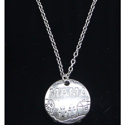20pcs New Fashion Necklace 22mm mama children home Pendants Short Long Women Men Colar Gift Jewelry Choker
