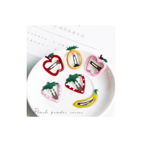 500pcs/lot DIY Multi Alloy Fruits Hair Bang Clips Banana Cherry Apples Hairpin Hair Care & Styling Tools HA785
