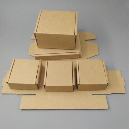 9*9*3cm Kraft Corrugated Paper Cardboard Express Shipping Boxes Square Packaging Carton Box