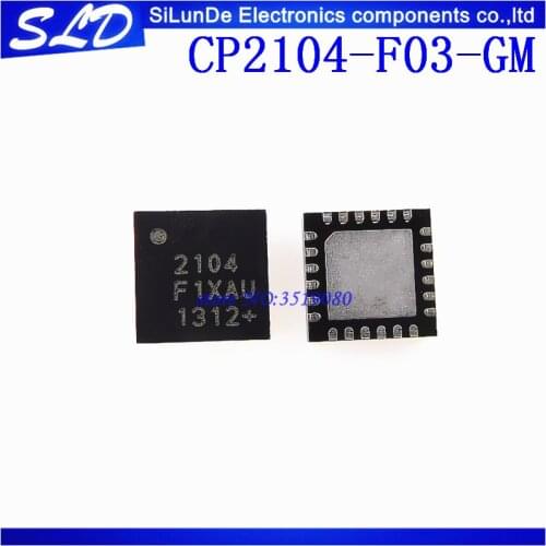 Free Shipping 20pcs/lot CP2104-F03-GM SIL2104 CP2104 2104 QFN24 new and Original in stock