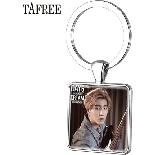 TAFREE Trendy Kpop Day6 Keychains Silver Color Key Chains Key Rings Car Key For Fans Keepsake Jewelry Day34