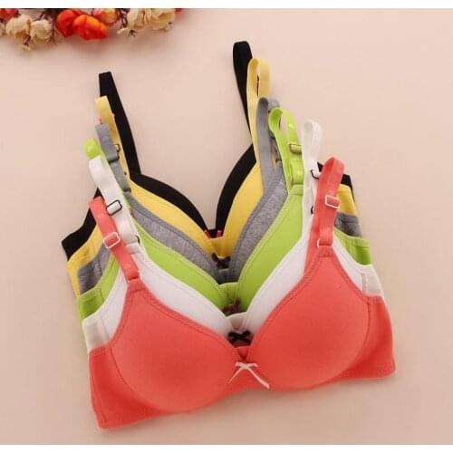 2018 new ultra-comfortable bra girl pastoral thin section no rims developmental students underwear