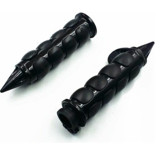 Black 1" 25mm Spike Handlebar Hand Grip W/ Throttle Boss XL FL VTX VT VN XV Vintage
