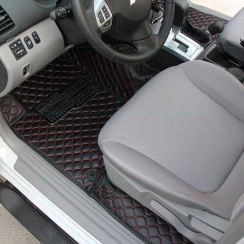 Leather car interior floor mats for mitsubishi Montero Challenger pajero sport 2008 2009 2010 2011 2012 2013 2014 2015