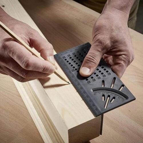 3D Square Ruler Woodworking Mark Gauge T-type Ruler Beveled 90 Degree Gauge parallel lines drill guide Carpenter Tool