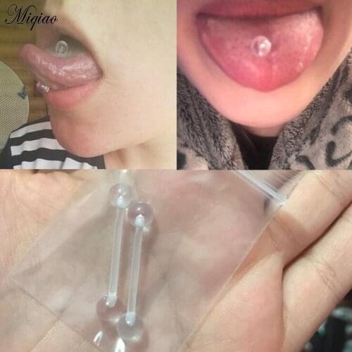 Miqiao 1 Pack Hot-selling Body Piercing Acrylic Tongue Nails Earrings European and American Alternative Jewelry