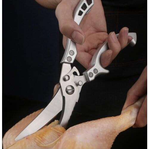 Kitchen Powerful Chicken Bone Scissors Chicken Duck Fish Cutter Shears Stainless Steel Scissors Scale Clean Cook Scissors Knife