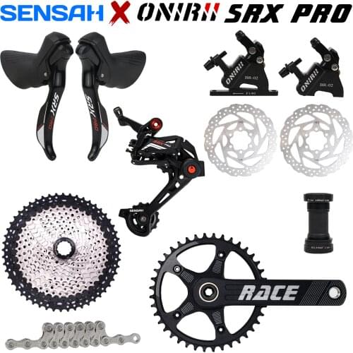 SENSAH SRX PRO 1x11 Speed Bicycle Hydraulic Disc Brake Groupset Shifter Derailleurs ONIRII Crankset Cassettes Chains Gravel New