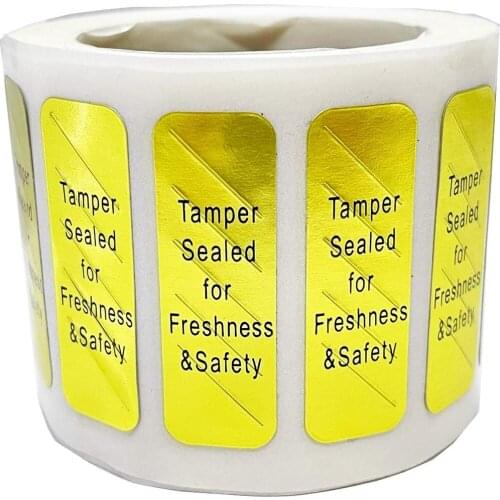 500 pcs Tamper Sealed for Freshness and Safety Food Delivery Sticker 0.5X1.5 Inch Security Seal Tamper Proof Warranty Labels
