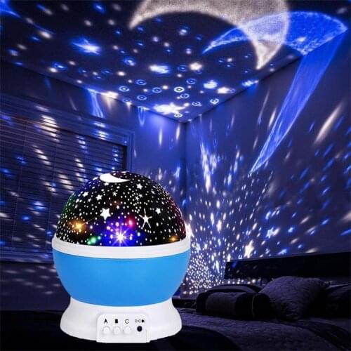 Night Light Moon Star Projector 360 Degree Rotation Galaxy LED Night Light For Children Kids Bedroom Decorated Lights Projector