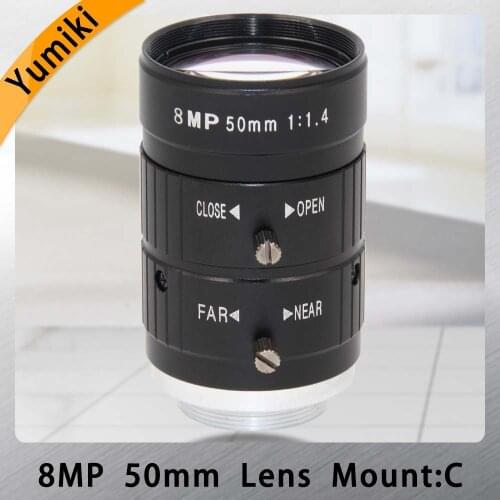 Yumiki 4K 1:1.4 50mm F1.2 Manual ITS Road Traffic Surveillance CCTV Lens C Mount for HD Box Body Camera Road monitoring