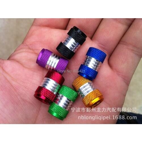 WholeSale 1000pcs/lot car bicycle tire valve cap Valve dust cap aluminum gas nozzle cap a six-color Free Shipment