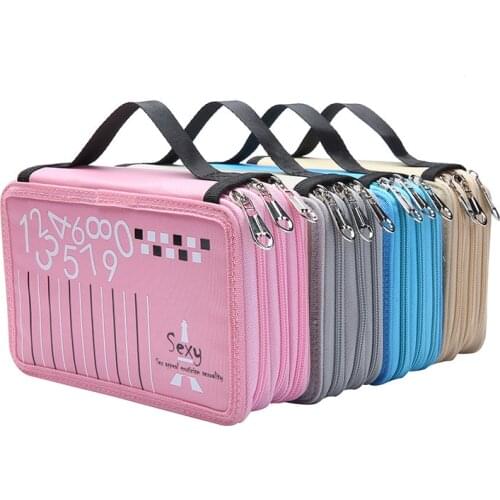 Kawaii School Pencil Case 3 Layers 55 Holes Penal Pencilcase Cute Korean Pen Bag for Girls Boys Stationery Pouch Box Penalties