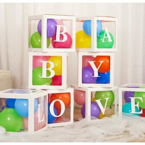 Birthday party letter gift box transparent balloon box creative LOVE confession proposal scene
