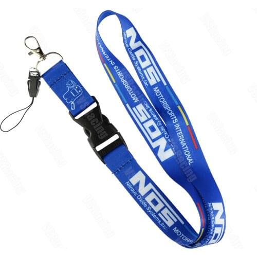 JDM Style for NOS Exhaust System Cellphone Lanyard Racing Car Keychain ID Card Neck Strap