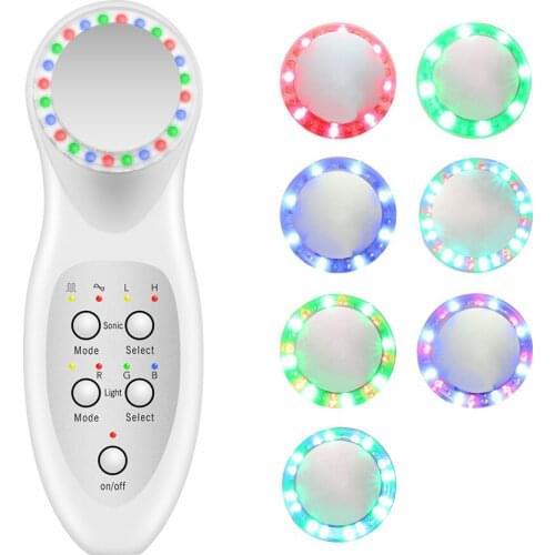 Hot Sale Ultrasound Facial Skin Care Led Light Photon Rejuvenation Skin Cleaner Device Beauty Massage Acne Wrinkles Machine