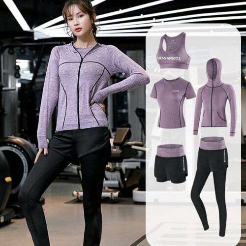 Spring and autumn yoga wear sports suit womens morning running quick dry clothes loose fitness wear suit