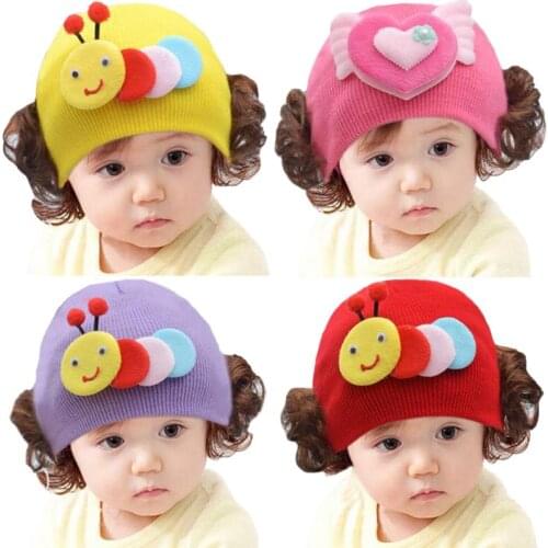 Boys And Girls Wig Knitted Hat Childrens Wool Soft Warm Earmuffs Baby Warm Hat Autumn And Winter Childrens Accessories