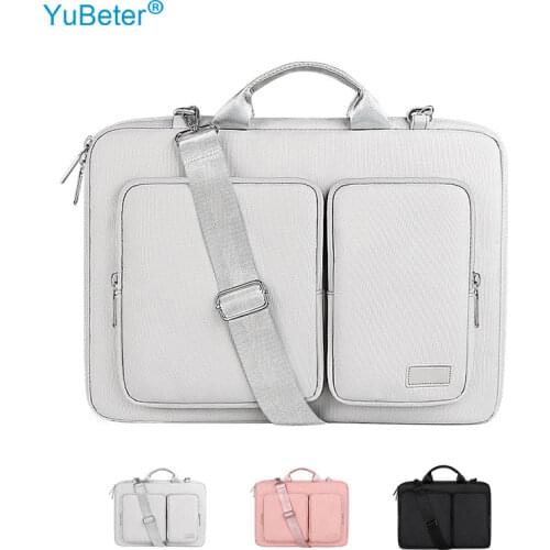 Yubeter Waterproof Laptop Bag 13.3 14.1 15.6 Inch Shoulder Handbag Briefcase For Macbook Air Pro HP Xiaomi Asus Lenovo Sleeve
