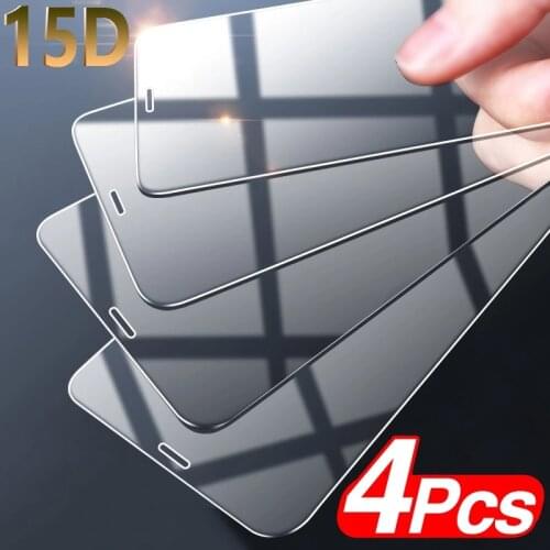 4PCS Full Cover Tempered Glass For iPhone 11 12 Pro XS MAX X XR 11Pro 12 Mini Screen Protector For iPhone 6 7 8 Plus Glass film