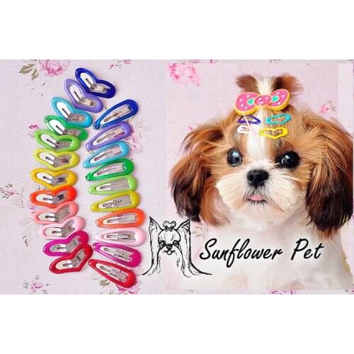 Infant child pet teddy yorkshire 2.5cm heart bb clip pet accessories 10pcs/50pcs/100pcs/lot