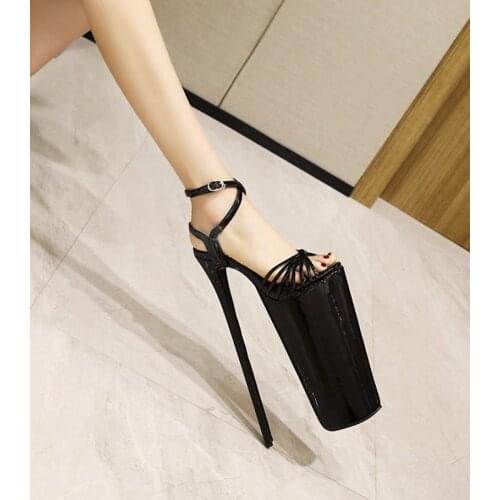 Sandals for Women 2021 Platform Shoes Stiletto 31.5cm Super Pumps Walk Show Night Club Sexy Stripper Heels Plus Size 52 350-8
