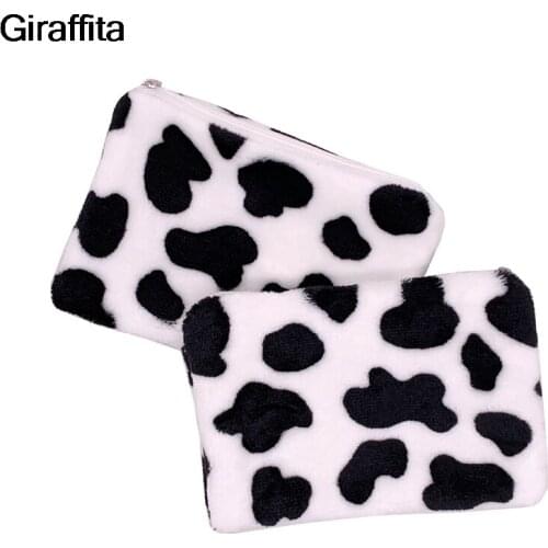 Lovley Plush Cow Pattern Coin Purses Women Cute Wallet Coin Bags
