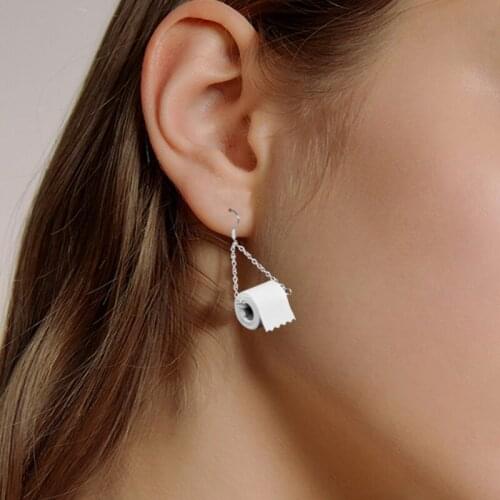1 Pair Fashion Jewelry Earrings Personality Toilet Paper Roll Earrings Womens Earring Gifts for girlfriend