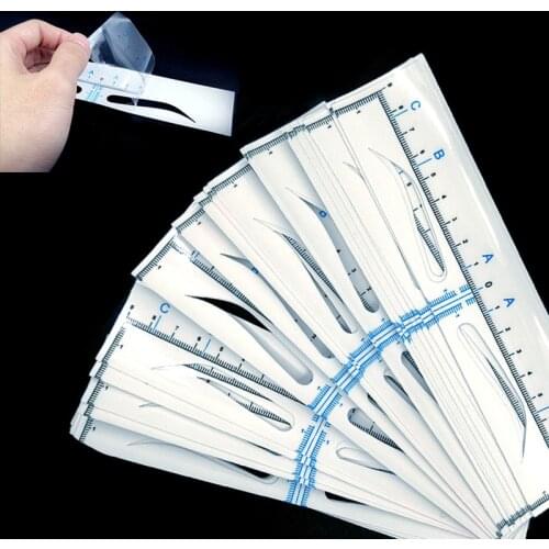 10Pcs Eyebrow Ruler Permanent Eyebrow Tattoo Accessories Symmetrical Measurement Positioning Card Suitable For All Eyebrow Shape