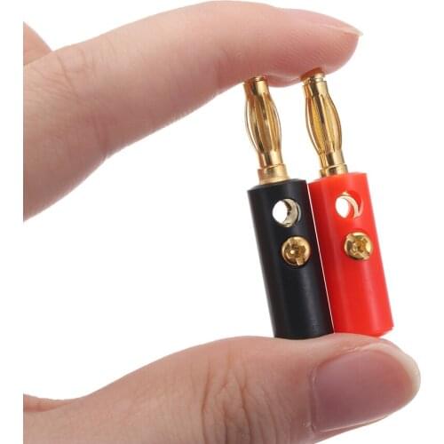 10PCS Speaker Plugs Gold Plated Banana Plugs Adapter Audio Jack Speaker Screw Wire Cable Connector 4mm Electrical Plugs