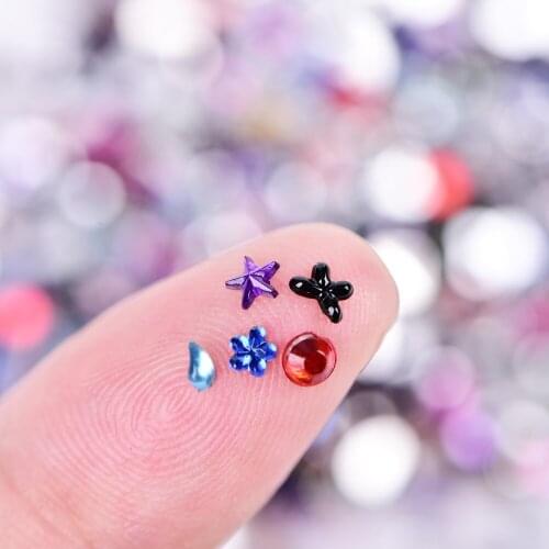 2000pcs/pack Mix 3D Acrylic Nail Art Tips Crystal Rhinestone DIY Decoration Nail Art Acrylic Rhinestone